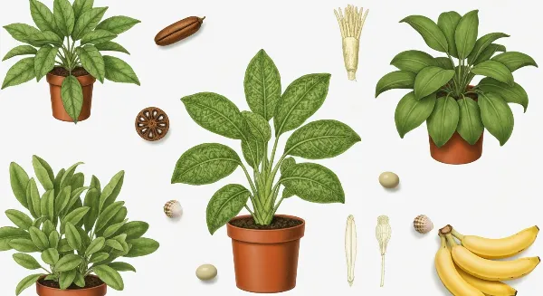 Plantes d'intérieur saines et luxuriantes avec des engrais naturels (marc de café, peaux de banane, coquilles d'œufs)