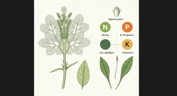 Infographie des macronutriments NPK essentiels pour les plantes
