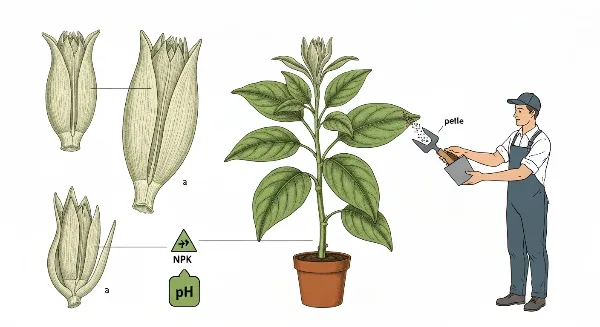 Jardinier ajoutant du compost pour corriger une carence en nutriments du sol