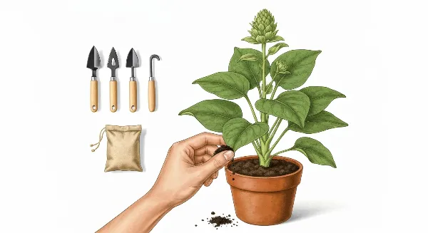 Utilisation de compost mûr pour rempoter une plante d'intérieur