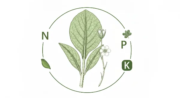 Schéma explicatif des rôles de l'azote (N), du phosphore (P) et du potassium (K) pour les plantes