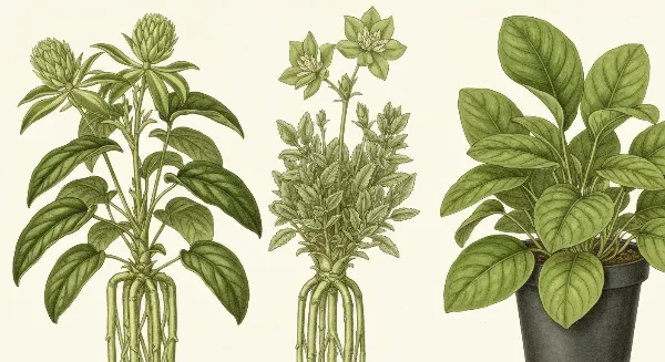 Plantes d'intérieur vertes et luxuriantes avec un engrais bâtonnet dans le terreau