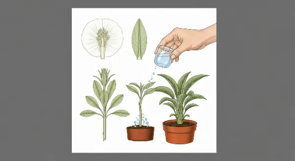 Application précise d'engrais liquide sur le substrat humide d'une plante d'intérieur