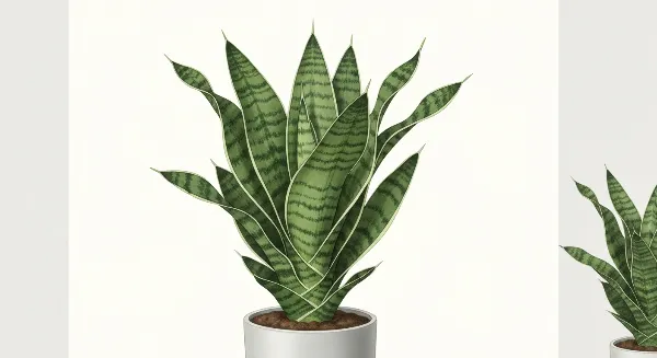 Sansevieria verte et saine dans un pot d'intérieur, symbole d'une plante bien entretenue