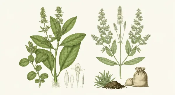 Plantes d'intérieur saines et plantes malades, symbolisant les erreurs d'entretien et de fertilisation à éviter.