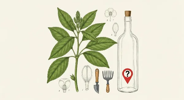 Une plante d'intérieur stressée avec des feuilles jaunies, un engrais et un panneau d'interdiction, symbolisant la question de fertiliser une plante en difficulté.