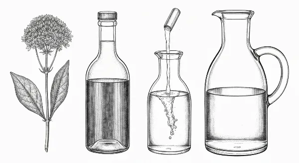 Préparation de la solution de lombrithé dilué pour l'arrosage des plantes, montrant le processus de mélange avec de l'eau.