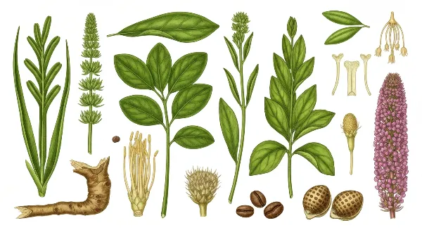 Plantes d'intérieur saines et luxuriantes, avec des éléments d'engrais naturels comme le marc de café et les coquilles d'œufs.